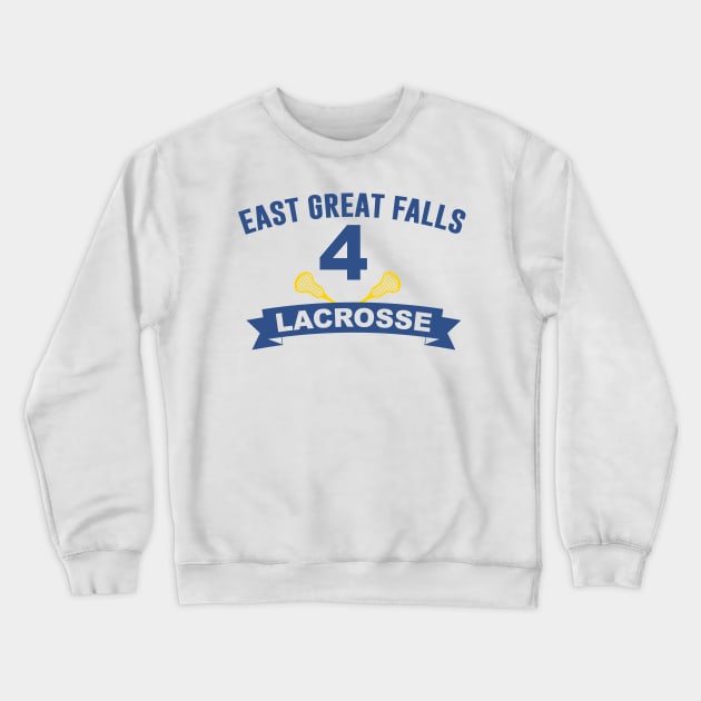 East Great Falls Lacrosse Crewneck Sweatshirt by Meta Cortex